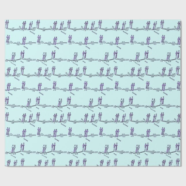 Papel de embrulho de aulas de dança (Azul) (Aberto)