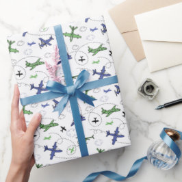 Papel de embrulho de avião, papel de presente de a