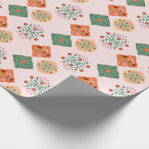 Papel de embrulho de azulejo floral | Padrão de ja