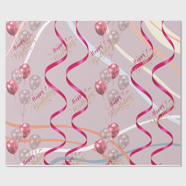 Papel de Embrulho de Balão de Festa Colorido (Aberto)