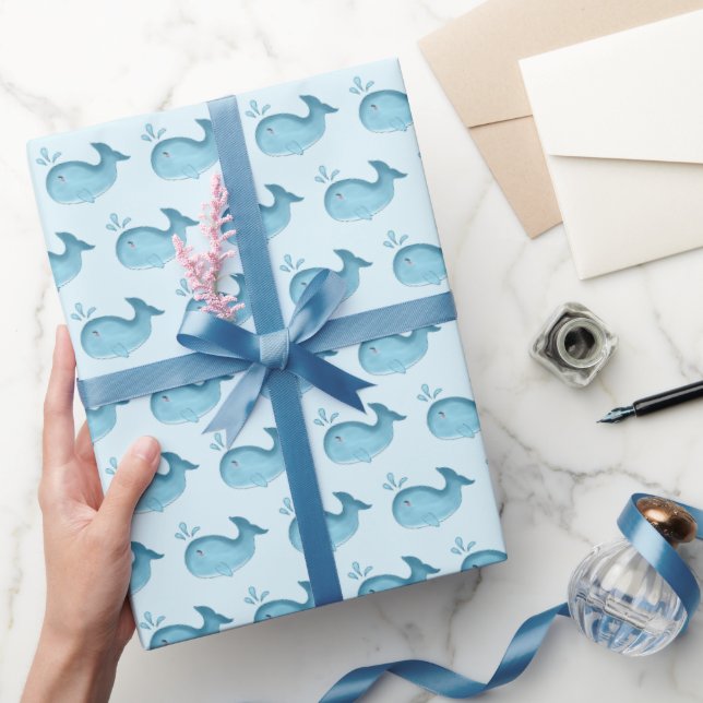 Papel de embrulho de baleia bebê fofa (Presentear)