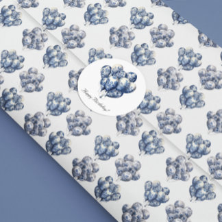 Papel de embrulho de balões azuis de Delft