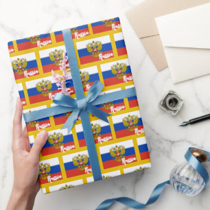 Papel de embrulho de bandeira russa, Ouro, Rússia