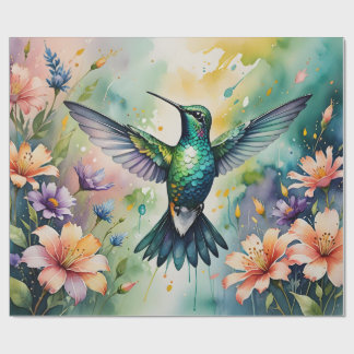 papel de embrulho de beija-flor colorido