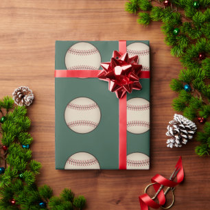 Papel de embrulho de beisebol vintage verde