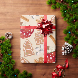 Papel de embrulho de biscoitos de gengibre e choco