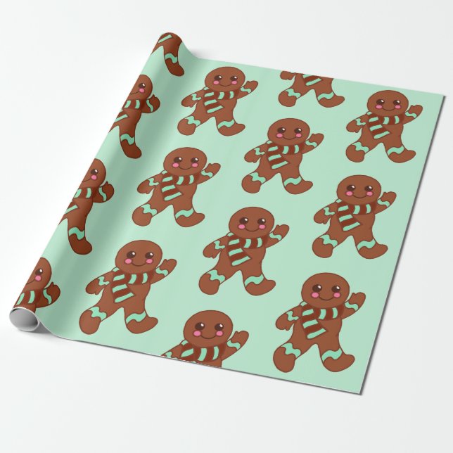 Papel de embrulho de biscoitos de gengibre ondulad (Desenrolado)
