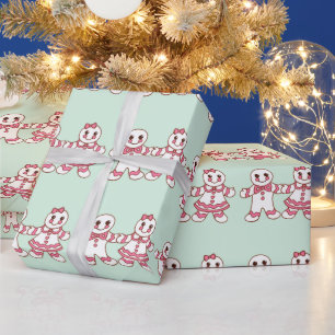Papel de embrulho de biscoitos de Natal com hortel