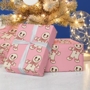 Papel de embrulho de biscoitos de Natal rosa