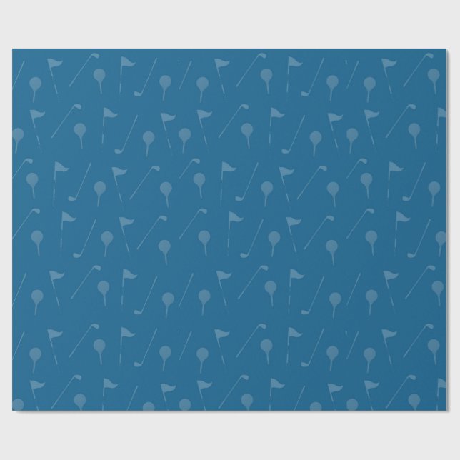 Papel de embrulho de bola de golfe azul cinza (Aberto)