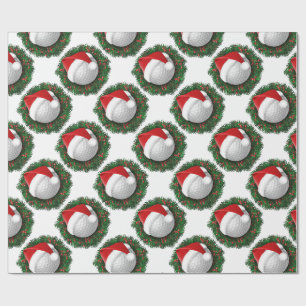 Papel de embrulho de bola de golfe e chapéu de Pap