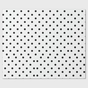 Papel de embrulho de bolinhas preto e branco Clá