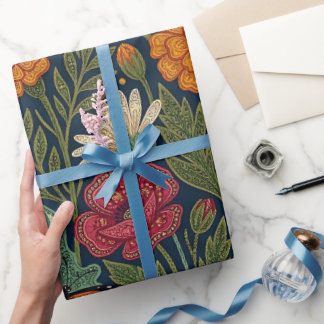 Papel de embrulho de borboletas florais indianas a