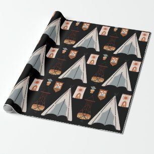 Papel de embrulho de brinquedos para casas negras