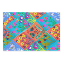 Papel de embrulho de buquê floral em patchwork