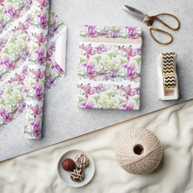 Papel de embrulho de buquê misto de flores (Artesanato)