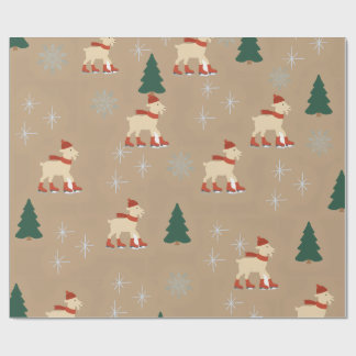 Papel de embrulho de cabra de Natal fofo