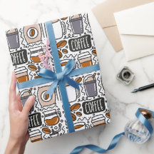 Papel de embrulho de café, papel de presente de es