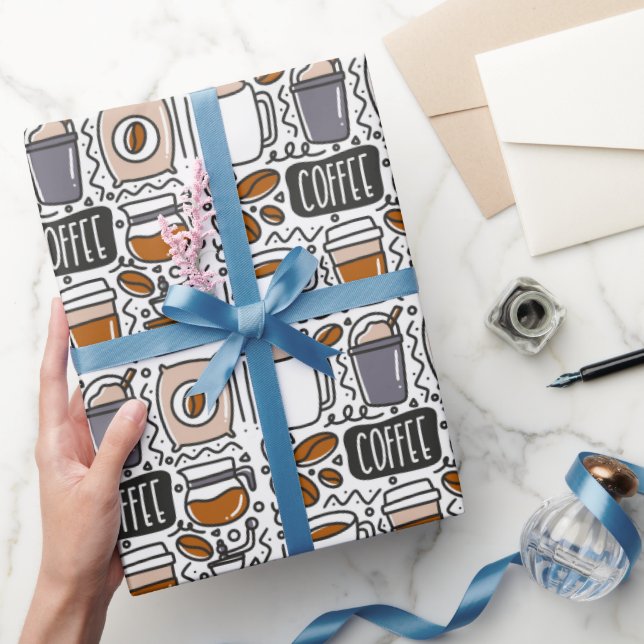 Papel de embrulho de café, papel de presente de es (Presentear)