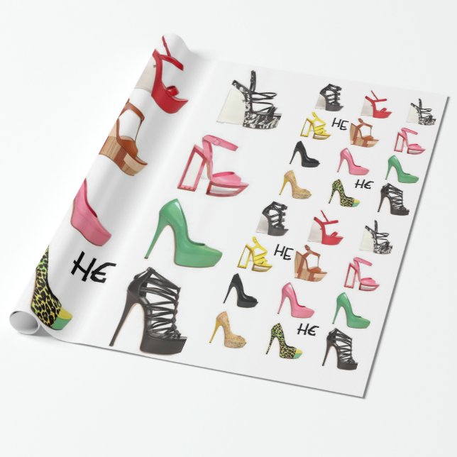 Papel de embrulho de calçado de aniversário da ado (Desenrolado)