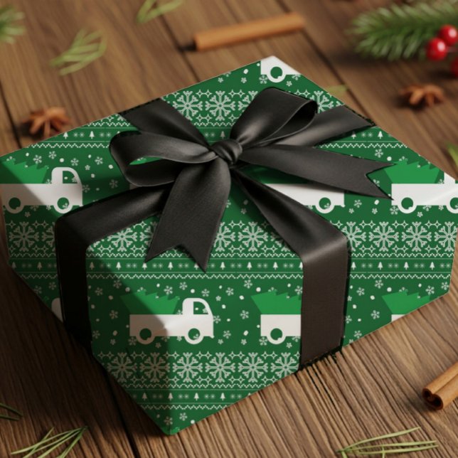 Papel de embrulho de caminhão de Natal rústico (Criador carregado)