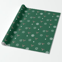Papel de embrulho de Cane Cane e Flocos de Neve