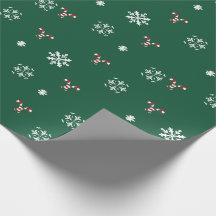 Papel de embrulho de Cane Cane e Flocos de Neve