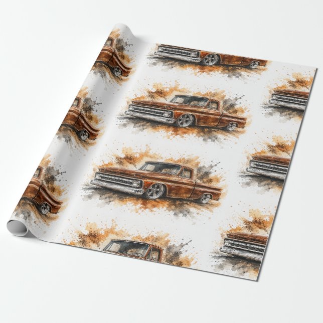 Papel de embrulho de carro muscular americano (Desenrolado)