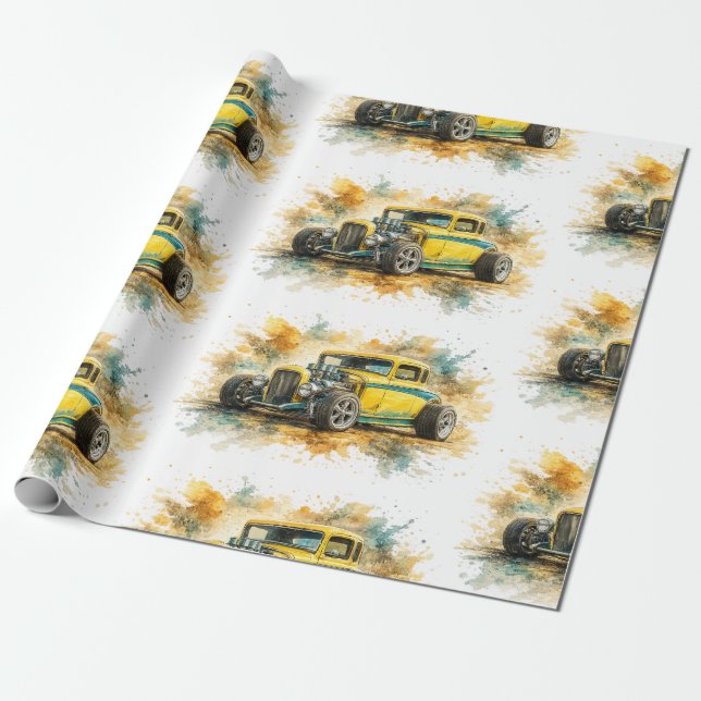 Papel de embrulho de carro muscular americano (Desenrolado)