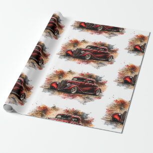 Papel de embrulho de carro muscular americano