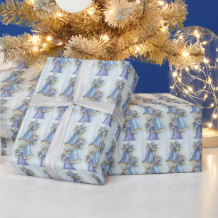 Papel de embrulho de cartão de Natal vintage sinos