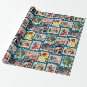 Papel de embrulho de cartão postal de Natal vintag