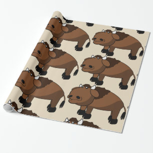 papel de embrulho de cartoon de búfalo