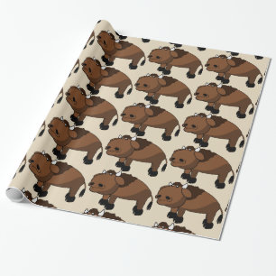 papel de embrulho de cartoon de búfalo