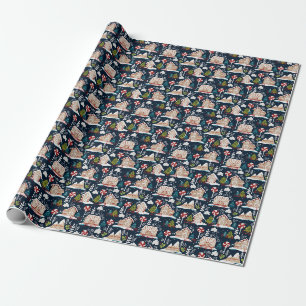 Papel de embrulho de casa de gengibre de Natal