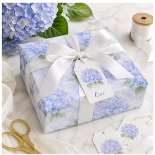 Papel de embrulho de casamento aquarela Hortênsia