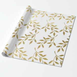 Papel de embrulho de casamento de folha botânica e