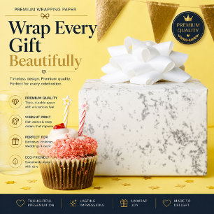Papel de embrulho de casamento de mármore elegante