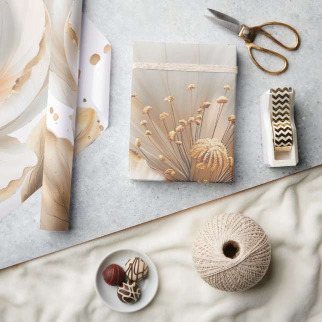 Papel de embrulho de casamento elegante dourado e  (Artesanato)