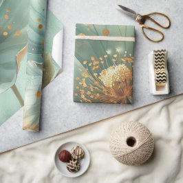 Papel de embrulho de casamento elegante em ouro e
