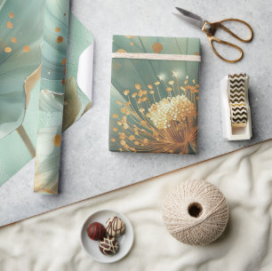 Papel de embrulho de casamento elegante em ouro e 