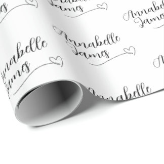 Papel de Embrulho de Casamento Nomes dos Casais Pr