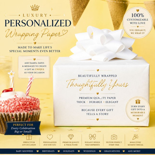 Papel de embrulho de casamento personalizado (Criador carregado)