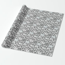 Papel de embrulho de cassete e carinha sorridente 