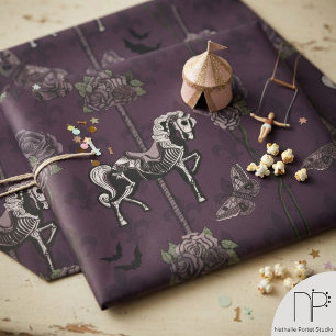 Papel de embrulho de cavalo de carrossel gótico ro