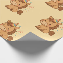 Papel de embrulho de cavalo de desenho animado fof