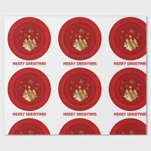 Papel de embrulho de cera de Natal Vermelho e Dour
