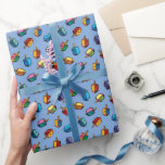 Papel de embrulho de Chanukah - Dreidels - Judaica<br><div class="desc">Papel de embrulho de Hanukah - Dreidels coloridos - Azul - Festival das Luzes - Presentes - Papel de embrulho - Feriados judaicos</div>