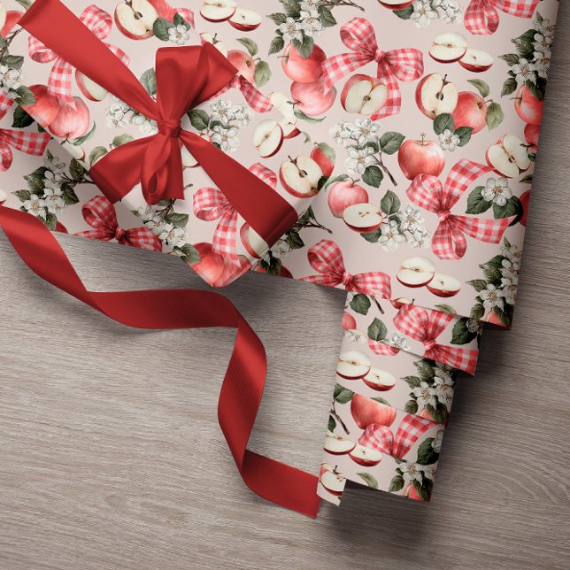 Papel de embrulho de Chuvada de Bebê com Maçã e Gi (Wrapping Paper)
