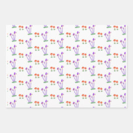 Papel de embrulho de cogumelo desenhado à mão
